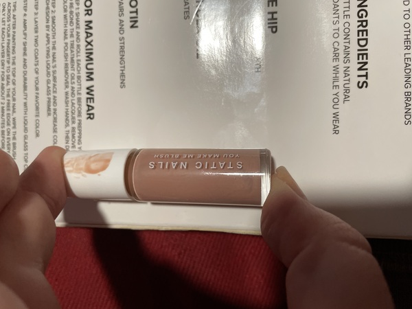 Nail polish swatch / manicure of shade Static Nails You Make me Blush