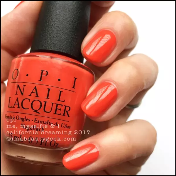 Nail polish swatch / manicure of shade OPI Santa Monica Beach Peach