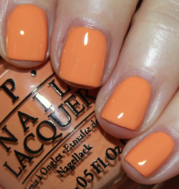 Nail polish swatch / manicure of shade OPI Is Mai Tai Crooked