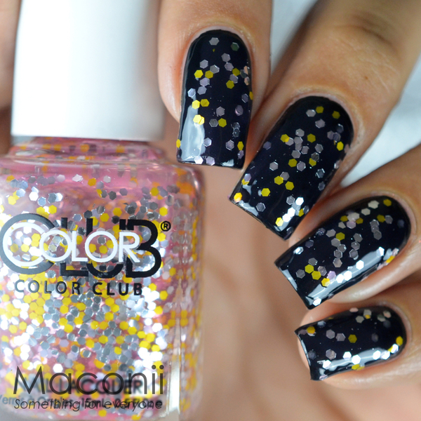 Nail polish swatch / manicure of shade Color Club Girl Code
