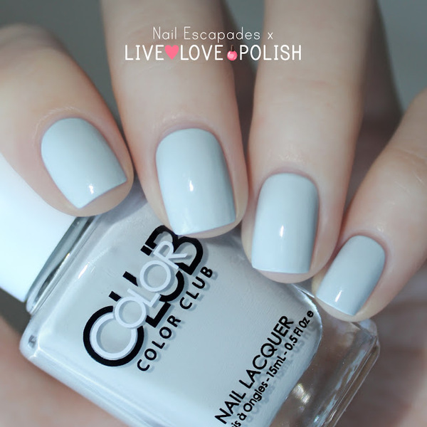 Nail polish swatch / manicure of shade Color Club Silver Lake