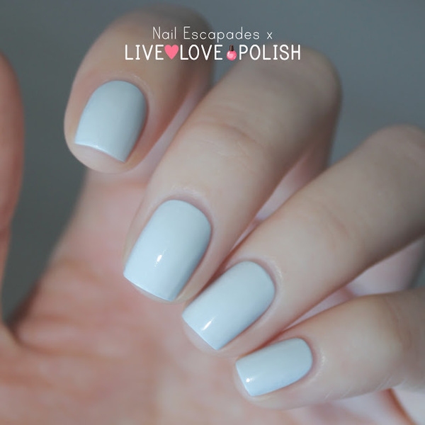 Nail polish swatch / manicure of shade Color Club Silver Lake