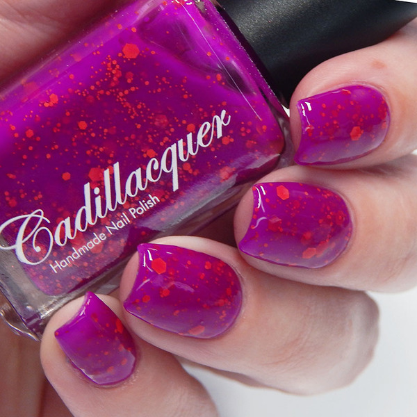 Nail polish swatch / manicure of shade Cadillacquer Sky on Fire