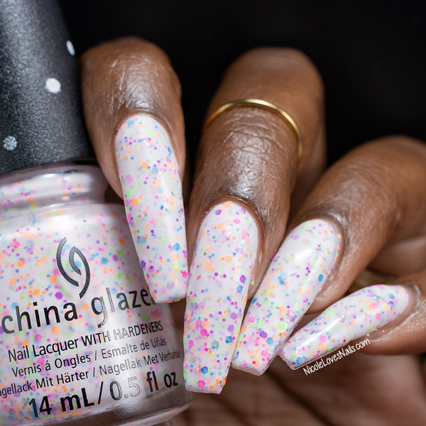 Nail polish swatch / manicure of shade China Glaze Arctic Confetti