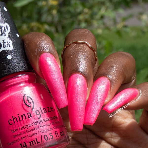 Nail polish swatch / manicure of shade China Glaze Strawberry Chillin'