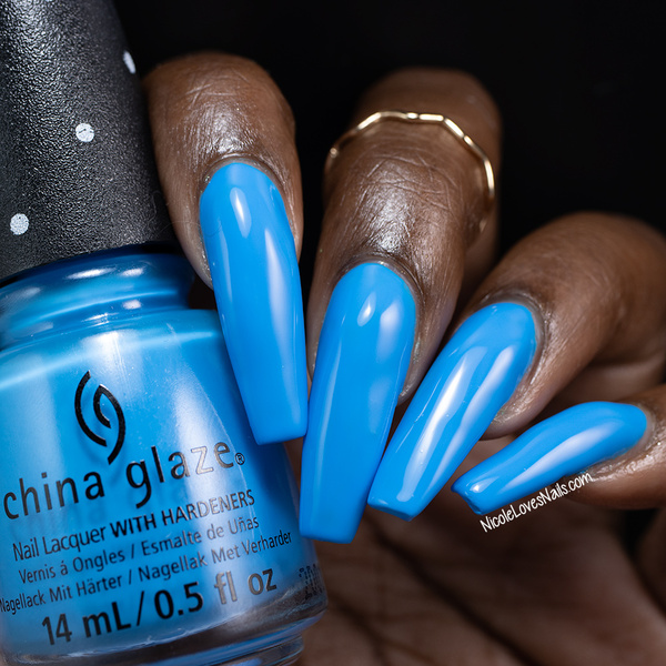 Nail polish swatch / manicure of shade China Glaze Blue Raspberry Ice