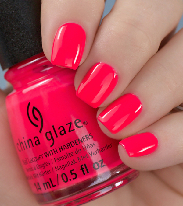 Nail polish swatch / manicure of shade China Glaze Guava Mama