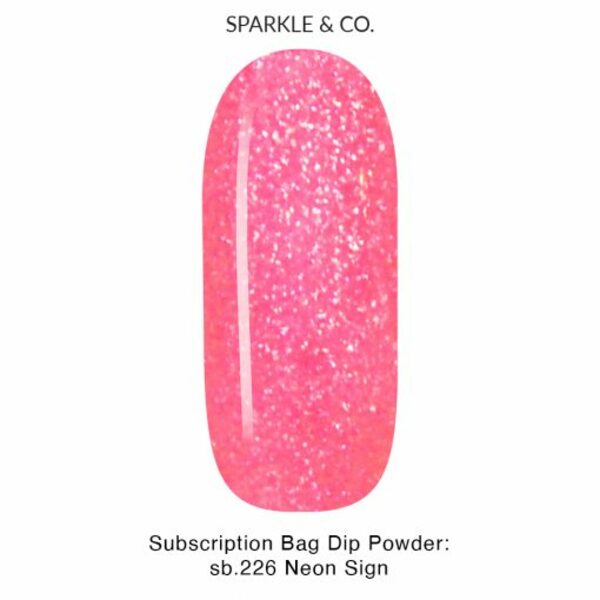 Nail polish swatch / manicure of shade Sparkle and Co. Neon Sign