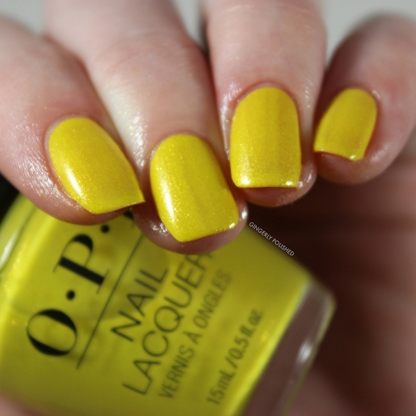 Nail polish swatch / manicure of shade OPI Bee Unapologetic