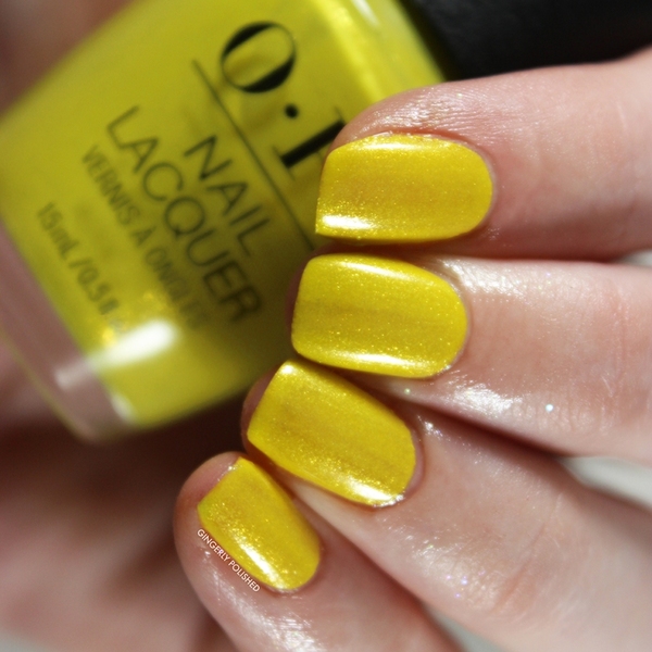Nail polish swatch / manicure of shade OPI Bee Unapologetic