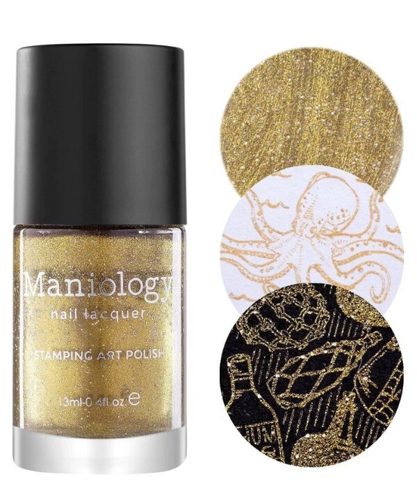 Nail polish swatch / manicure of shade Maniology Lost Gold