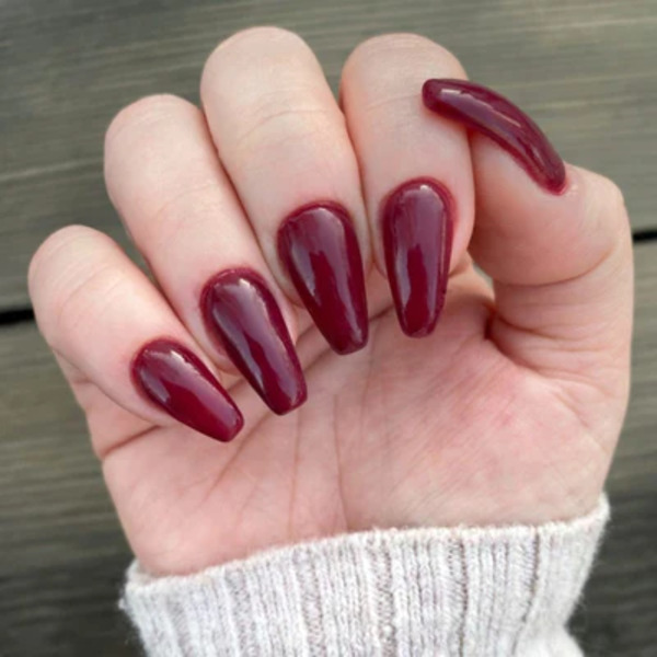 Nail polish swatch / manicure of shade Bio Seaweed Gel Scarlet