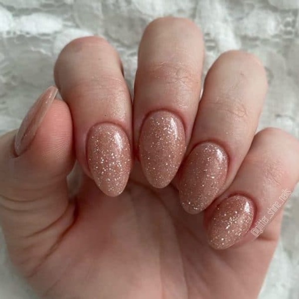 Nail polish swatch / manicure of shade Sparkle and Co. Rose Gold