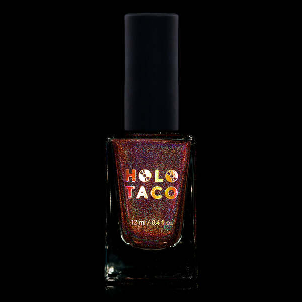 Nail polish swatch / manicure of shade Holo Taco Crimson Void