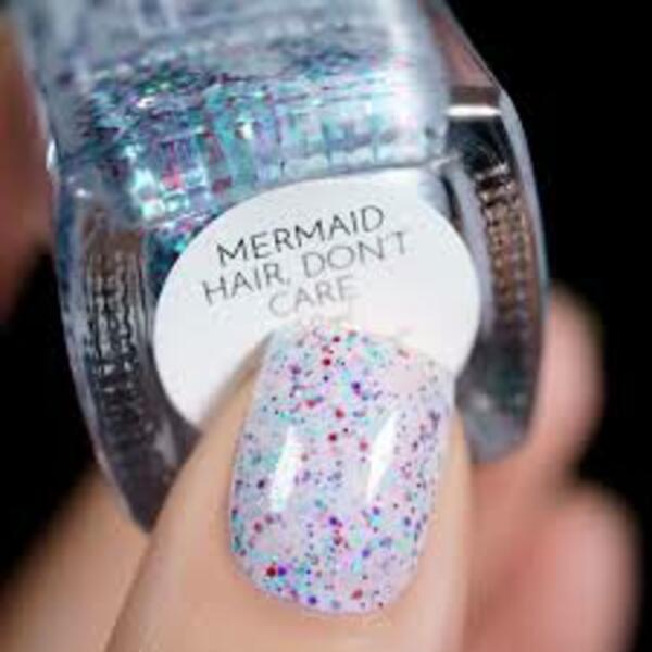 Nail polish swatch / manicure of shade Painted Polish Mermaid Hair, Don't Care