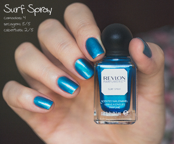 Nail polish swatch / manicure of shade Revlon Surf Spray