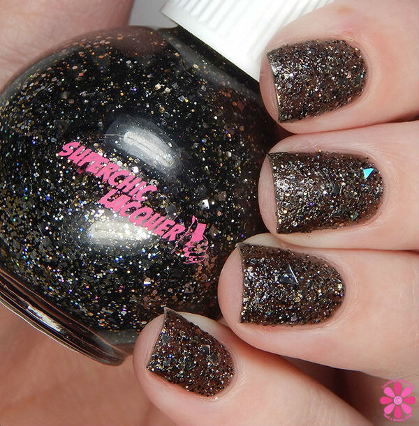 Nail polish swatch / manicure of shade SuperChic Lacquer Swan Of Adorned Darkness