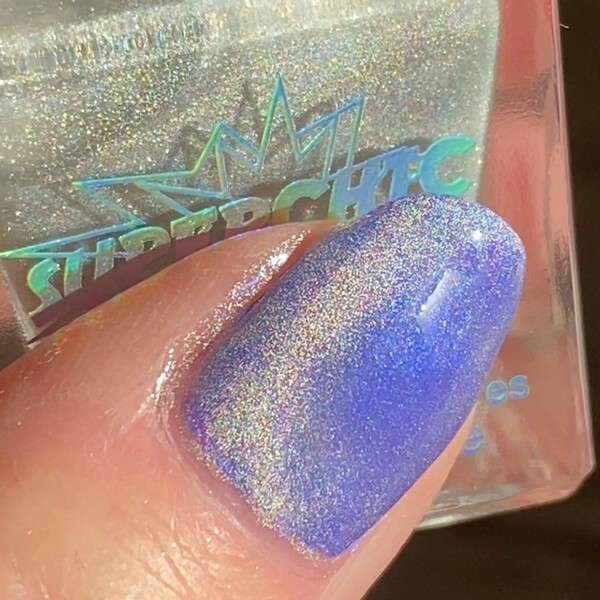 Nail polish swatch / manicure of shade SuperChic Lacquer Holo Kitty