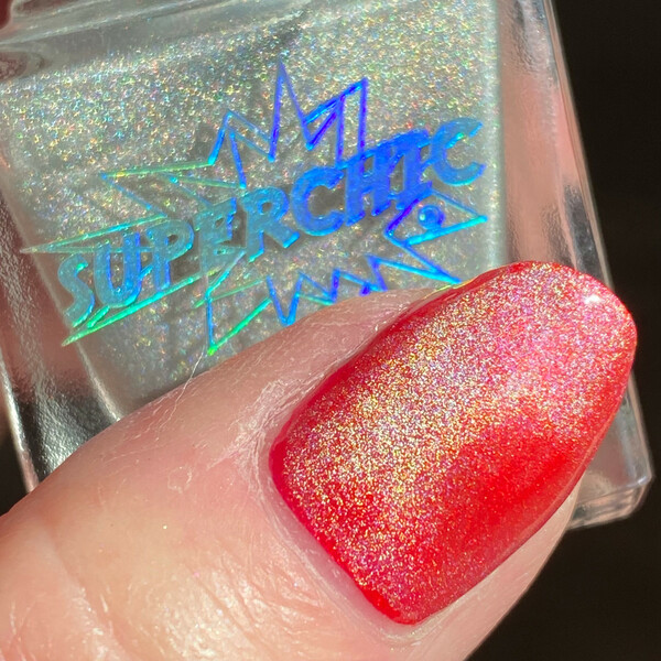 Nail polish swatch / manicure of shade SuperChic Lacquer Holo Kitty