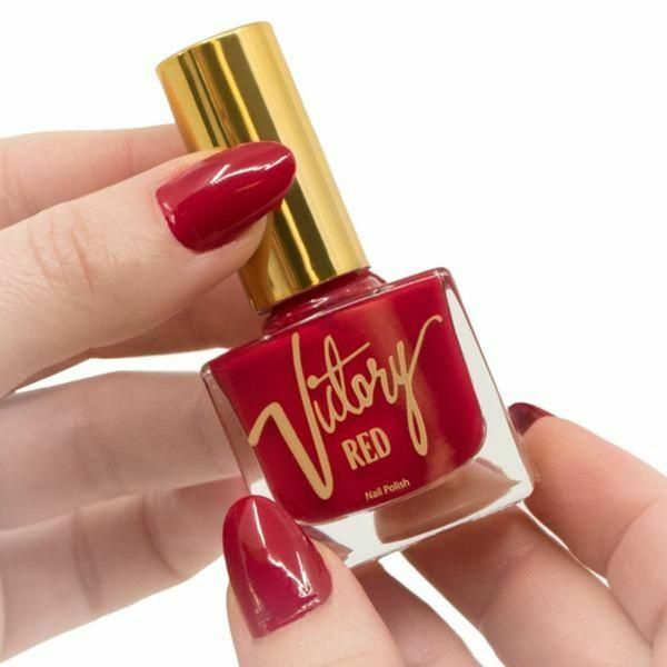 Nail polish swatch / manicure of shade Bésame Cosmetics Victory Red