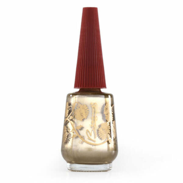 Nail polish swatch / manicure of shade Bésame Cosmetics Gold Foil