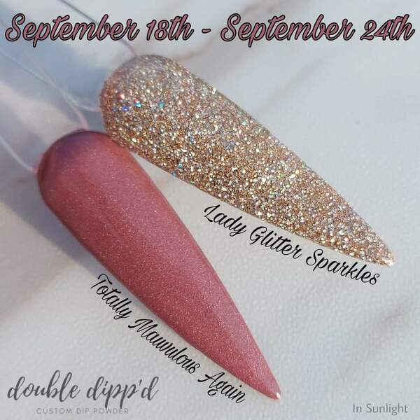 Nail polish swatch / manicure of shade Double Dipp'd Lady Glitter Sparkles