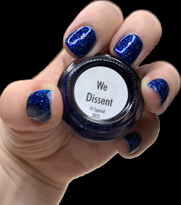 Nail polish swatch / manicure of shade Bee's Knees Lacquer We Dissent