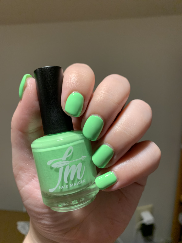 Nail polish swatch / manicure of shade Fair Maiden Polish Key Lime Pie