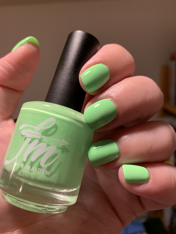 Nail polish swatch / manicure of shade Fair Maiden Polish Key Lime Pie