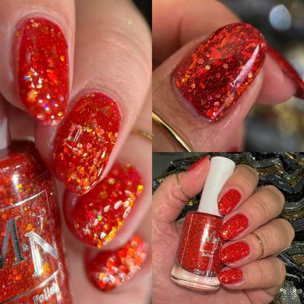 Nail polish swatch / manicure of shade MN Indie Polish Burning Mandala