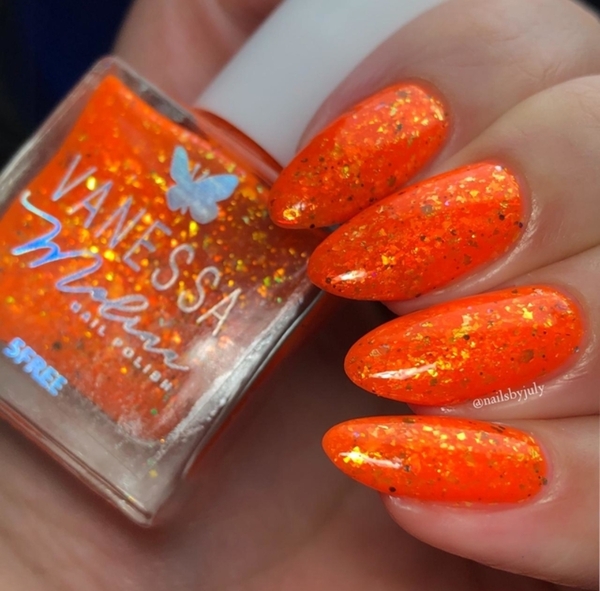 Nail polish swatch / manicure of shade Vanessa Molina Tequila Sunrise