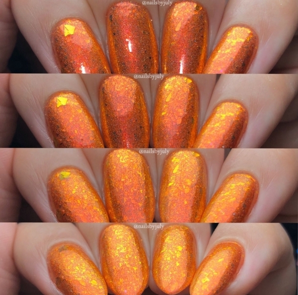 Nail polish swatch / manicure of shade Vanessa Molina Carved Pumpkin