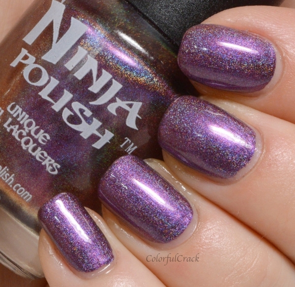 Nail polish swatch / manicure of shade Ninja Polish Streaking Ninja