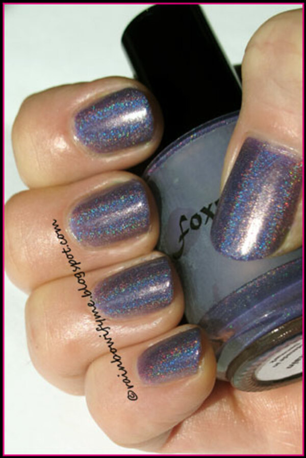 Nail polish swatch / manicure of shade Foxy Paws Purple Rain
