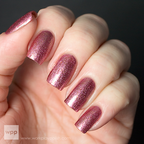 Nail polish swatch / manicure of shade Hard Candy Crush on Pink