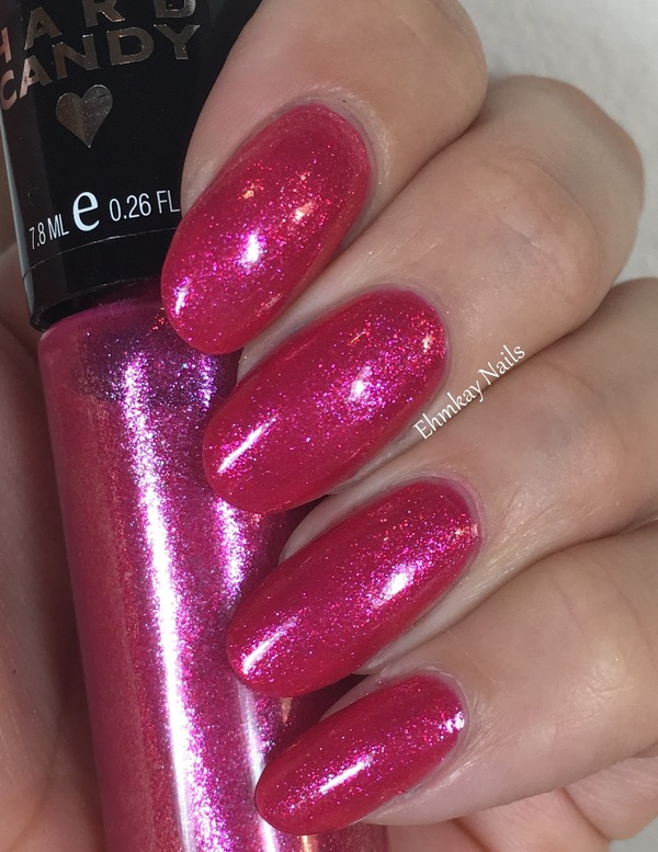 Nail polish swatch / manicure of shade Hard Candy Crush on Hot Pink