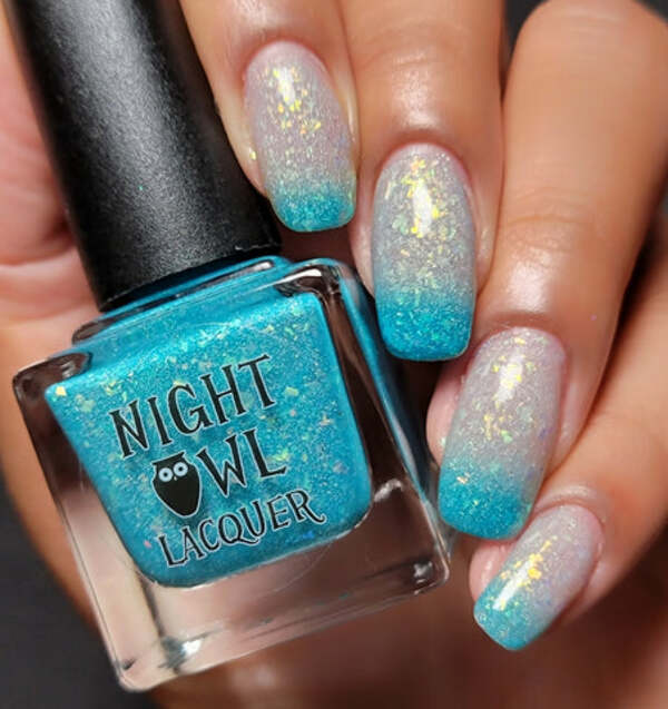 Nail polish swatch / manicure of shade Night Owl Lacquer Warm Hugs