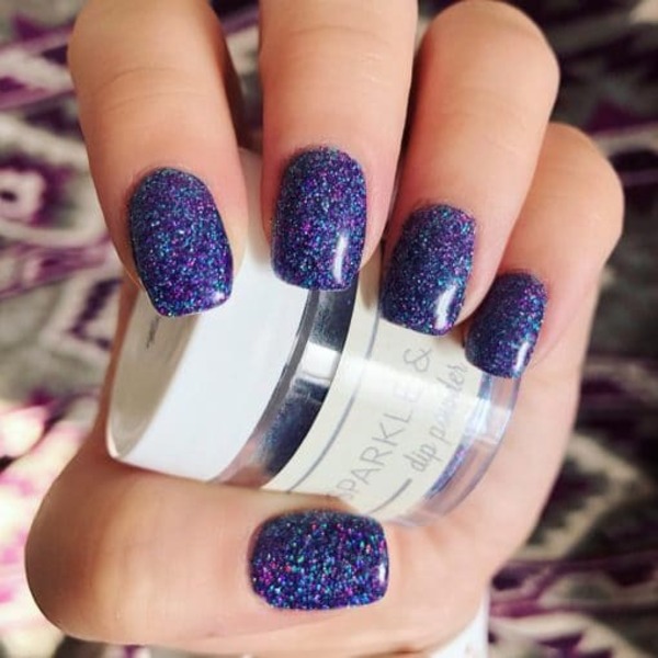 Nail polish swatch / manicure of shade Sparkle and Co. Deep Galaxy