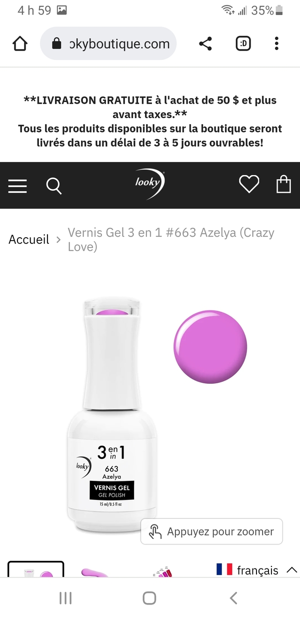 Nail polish swatch / manicure of shade Looky Azelya