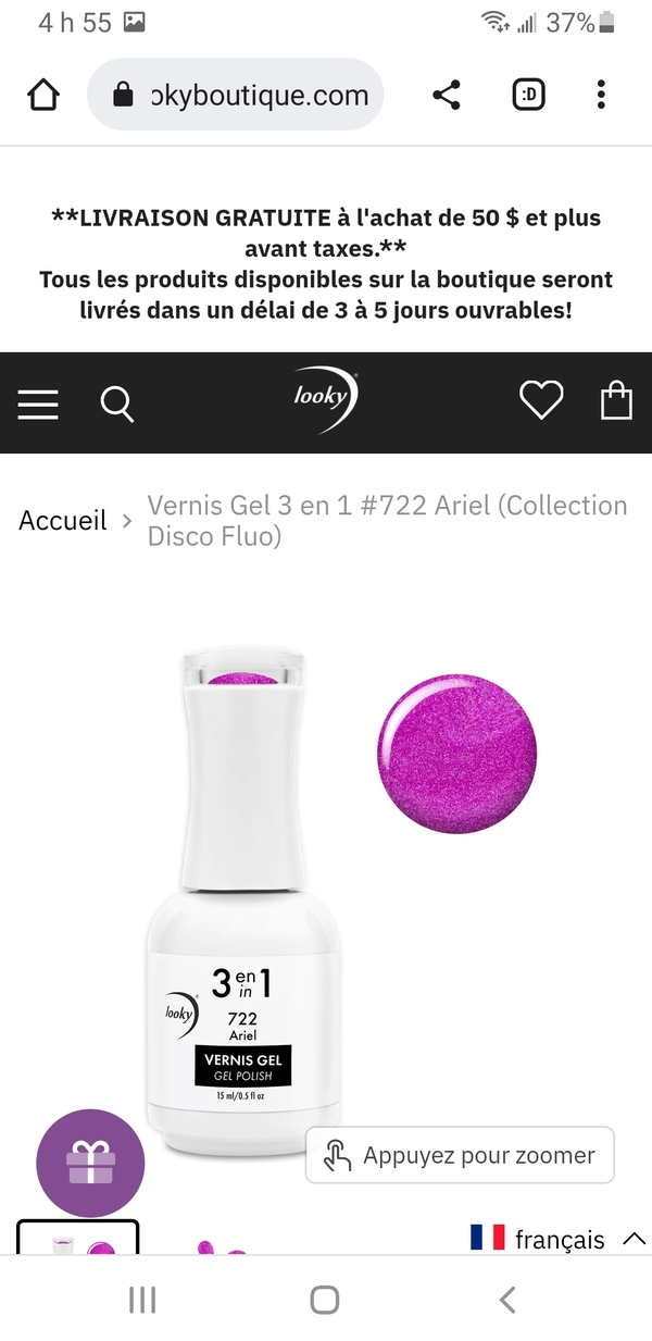Nail polish swatch / manicure of shade Looky Ariel