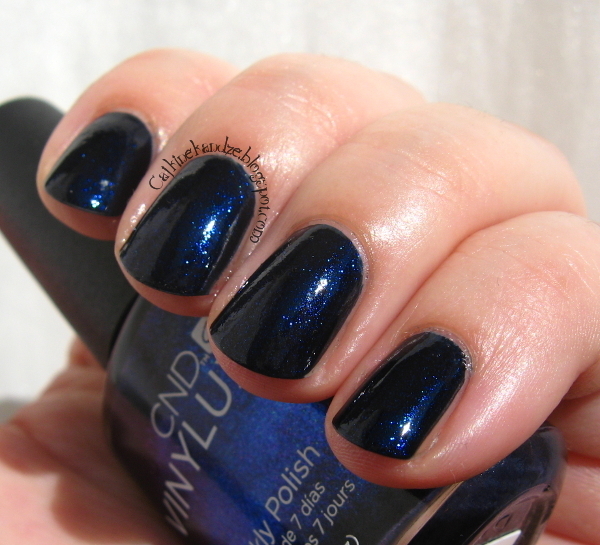 Nail polish swatch / manicure of shade CND Midnight Swim