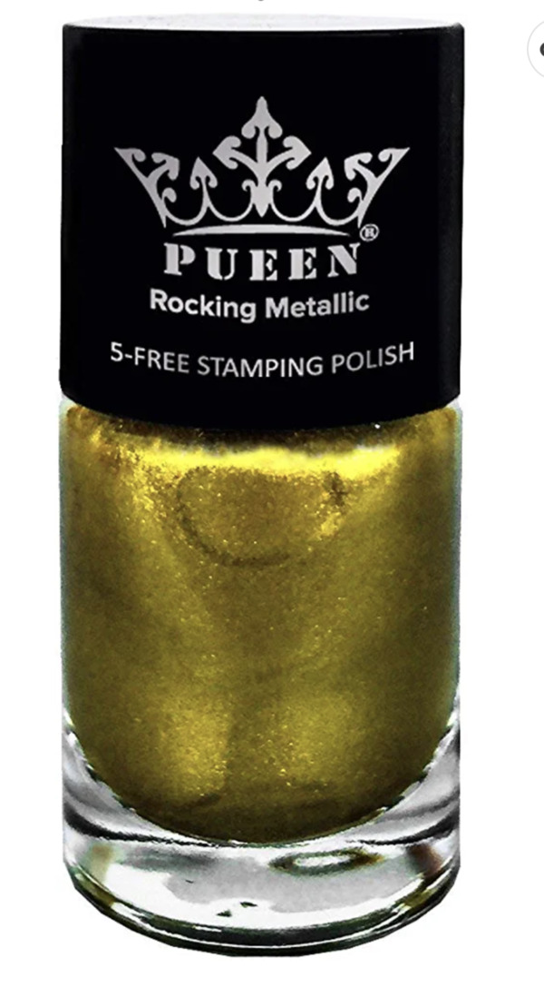 Nail polish swatch / manicure of shade PUEEN Hathaway Gold