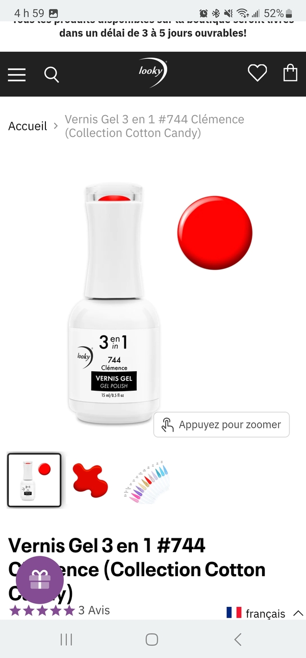 Nail polish swatch / manicure of shade Looky Clémence