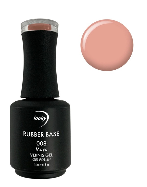 Nail polish swatch / manicure of shade Looky Rubber base