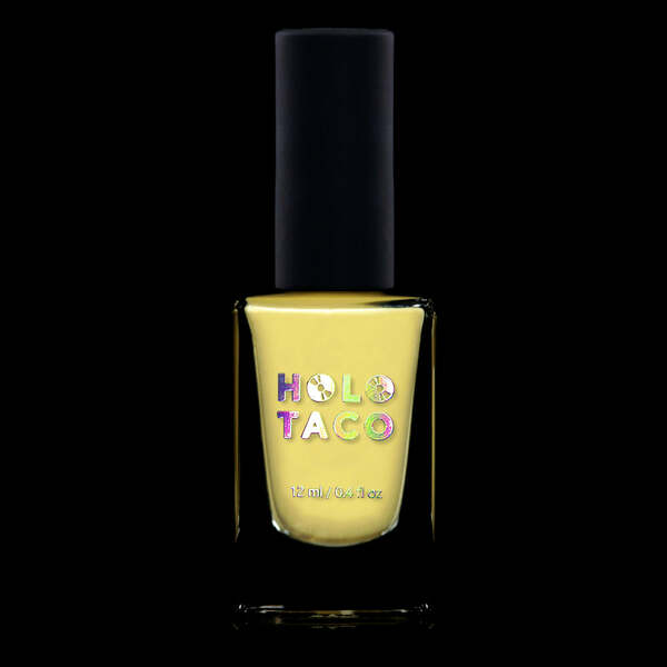 Nail polish swatch / manicure of shade Holo Taco Banana Medicine