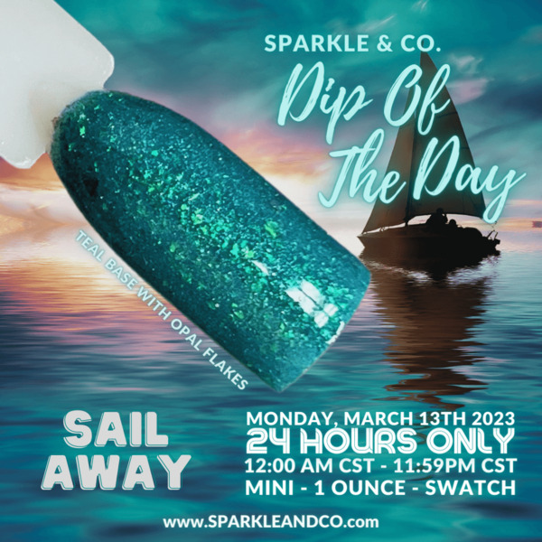 Nail polish swatch / manicure of shade Sparkle and Co. Sail Away