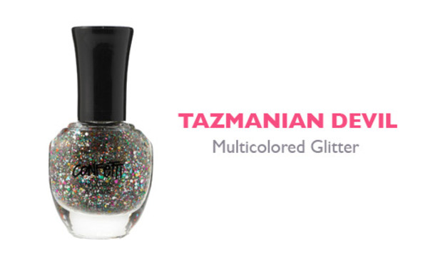 Nail polish swatch / manicure of shade Confetti Tasmanian Devil