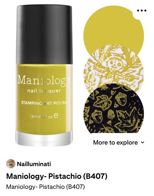 Nail polish swatch / manicure of shade Maniology Pistachio