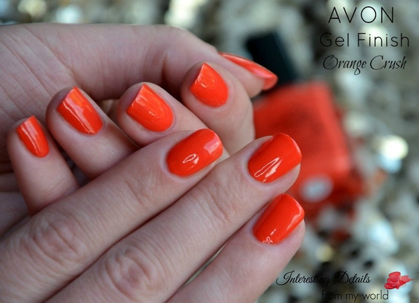 Nail polish swatch / manicure of shade Avon Orange Crush