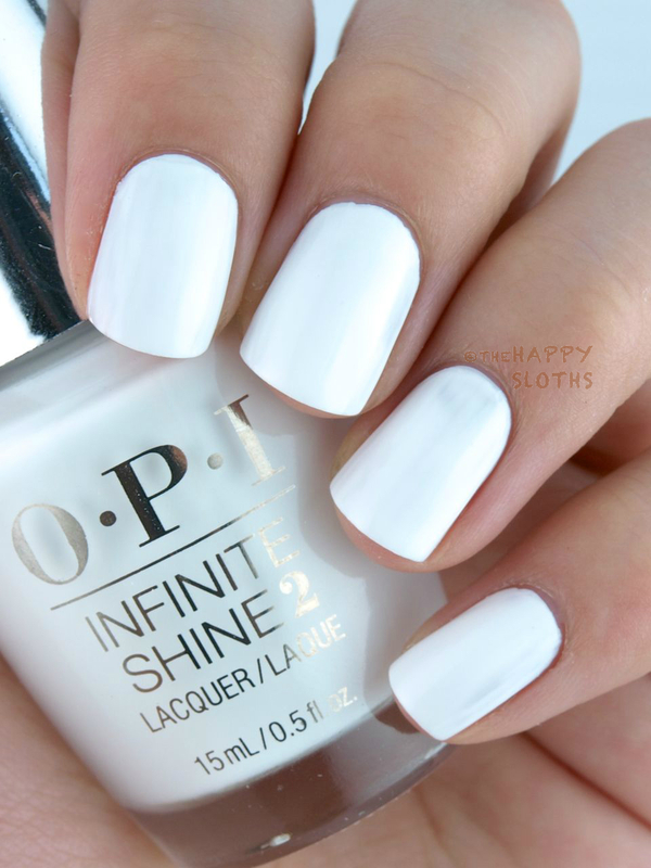 Nail polish swatch / manicure of shade OPI Infinite Shine Non-Stop White
